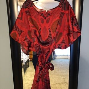Red kimono dress